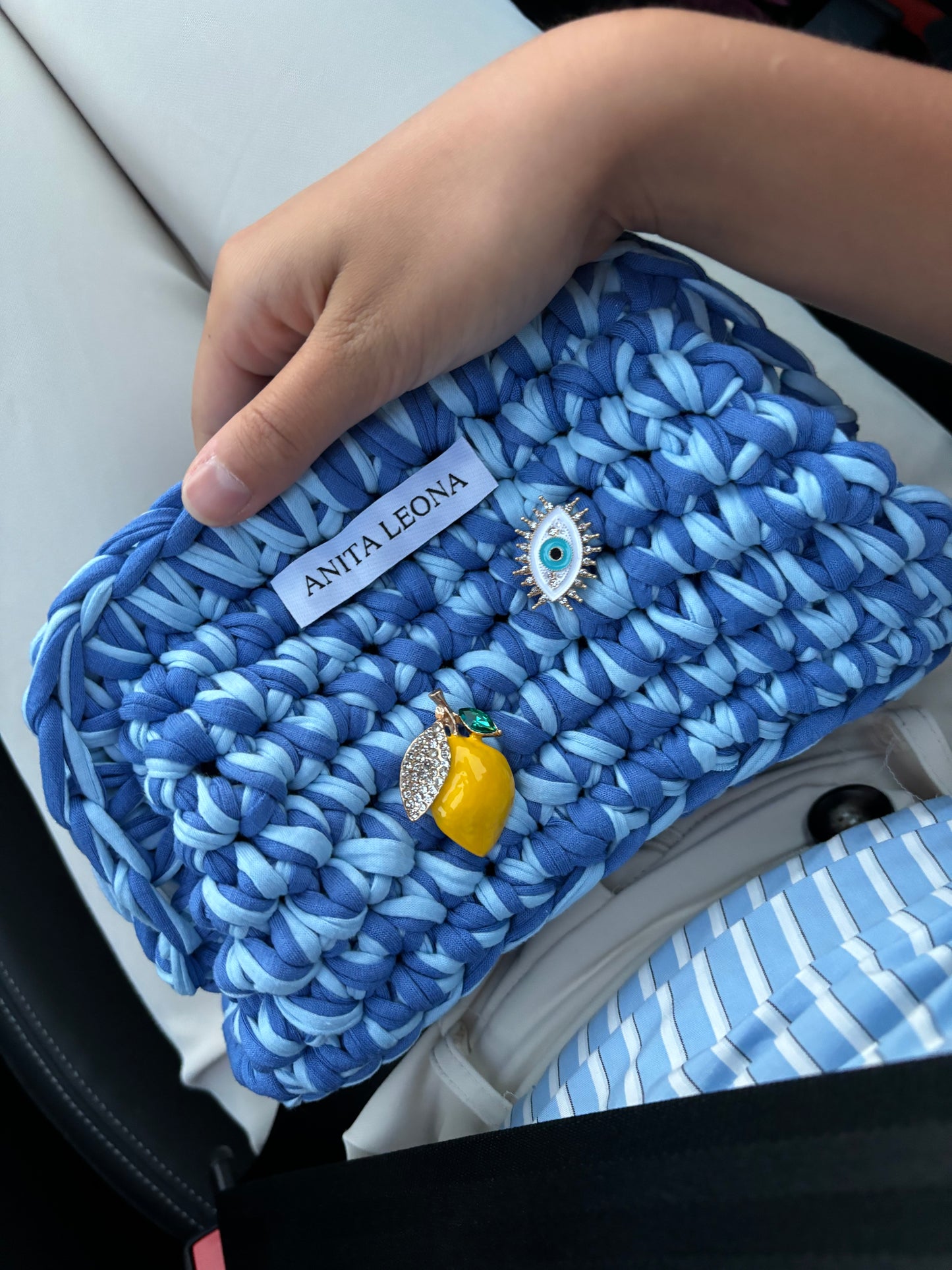 THE ANITA CLUTCH | baby blue & blue