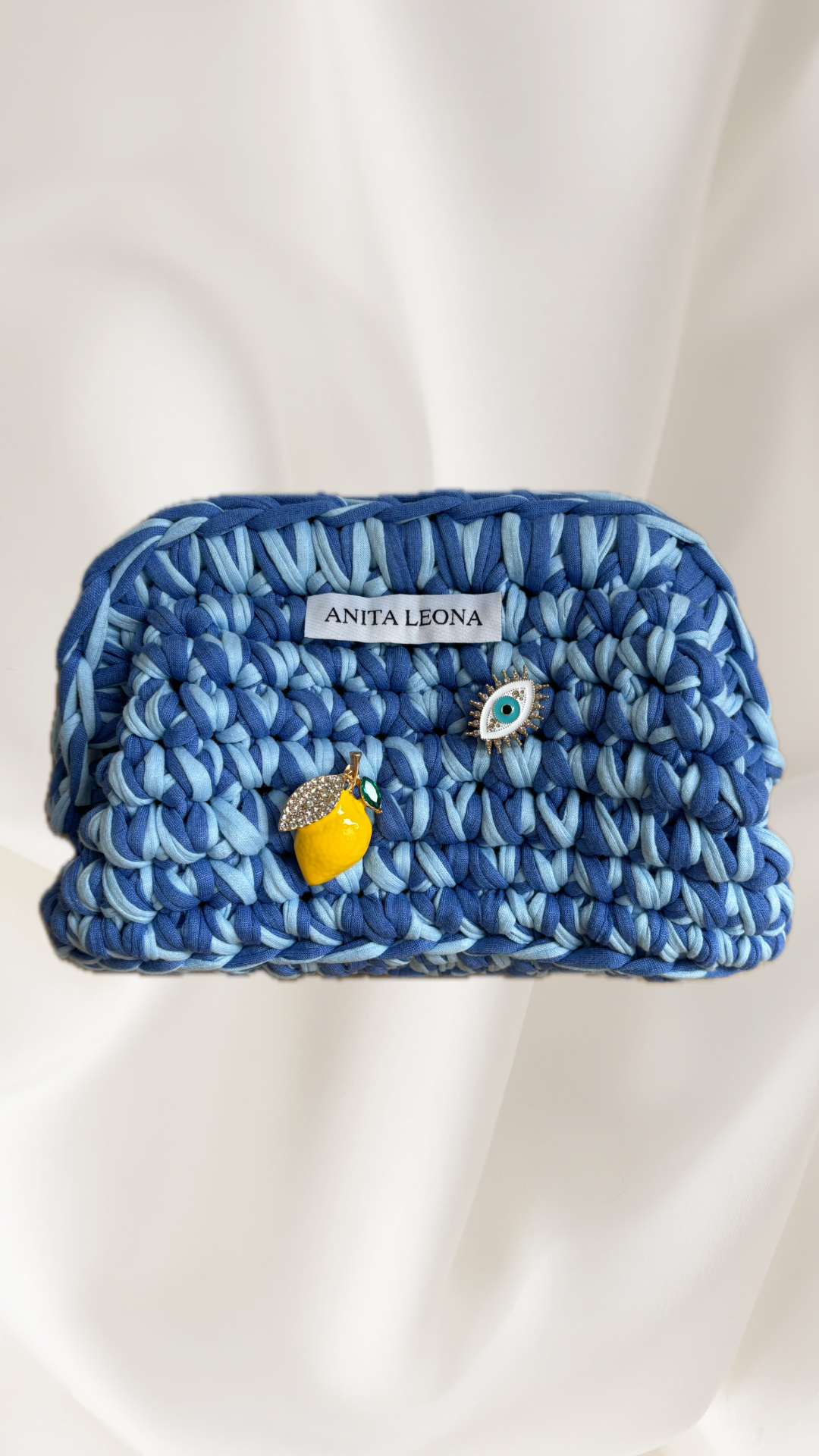THE ANITA CLUTCH | baby blue & blue