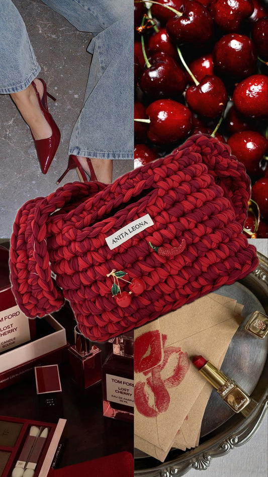 THE LEONA BAG | burgundy & red