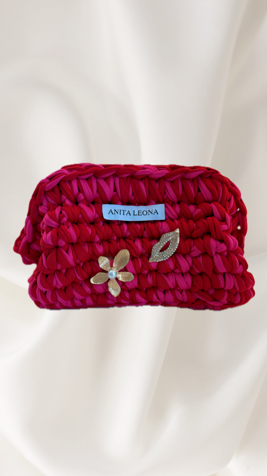 pre-order THE ANITA CLUTCH | red & pink