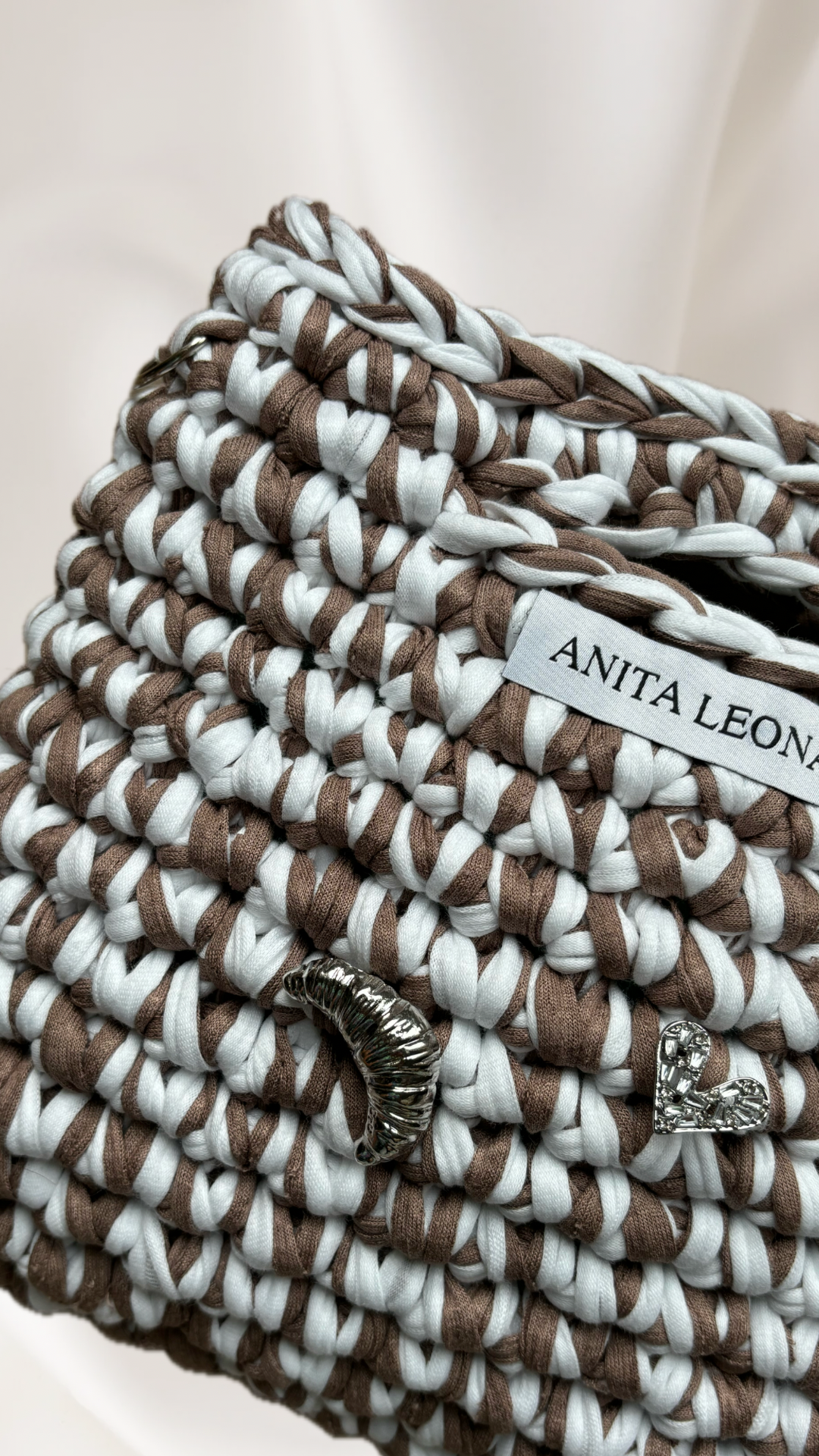 THE LUNA BAG | white & brown