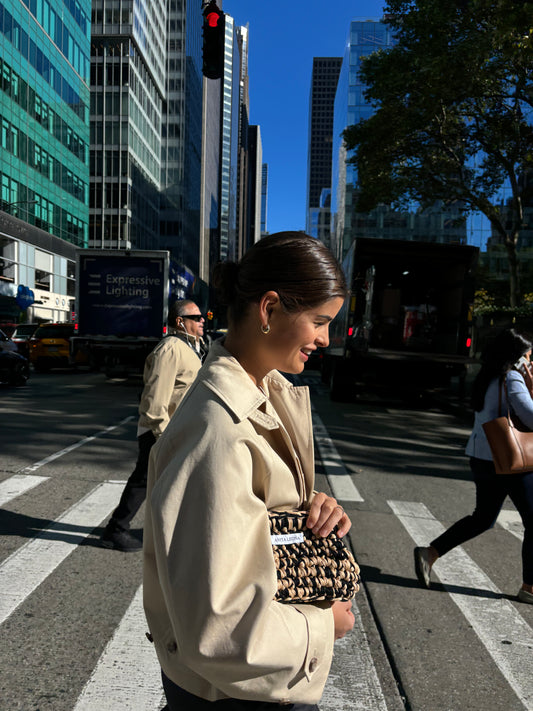 pre-order THE ANITA CLUTCH | beige & black