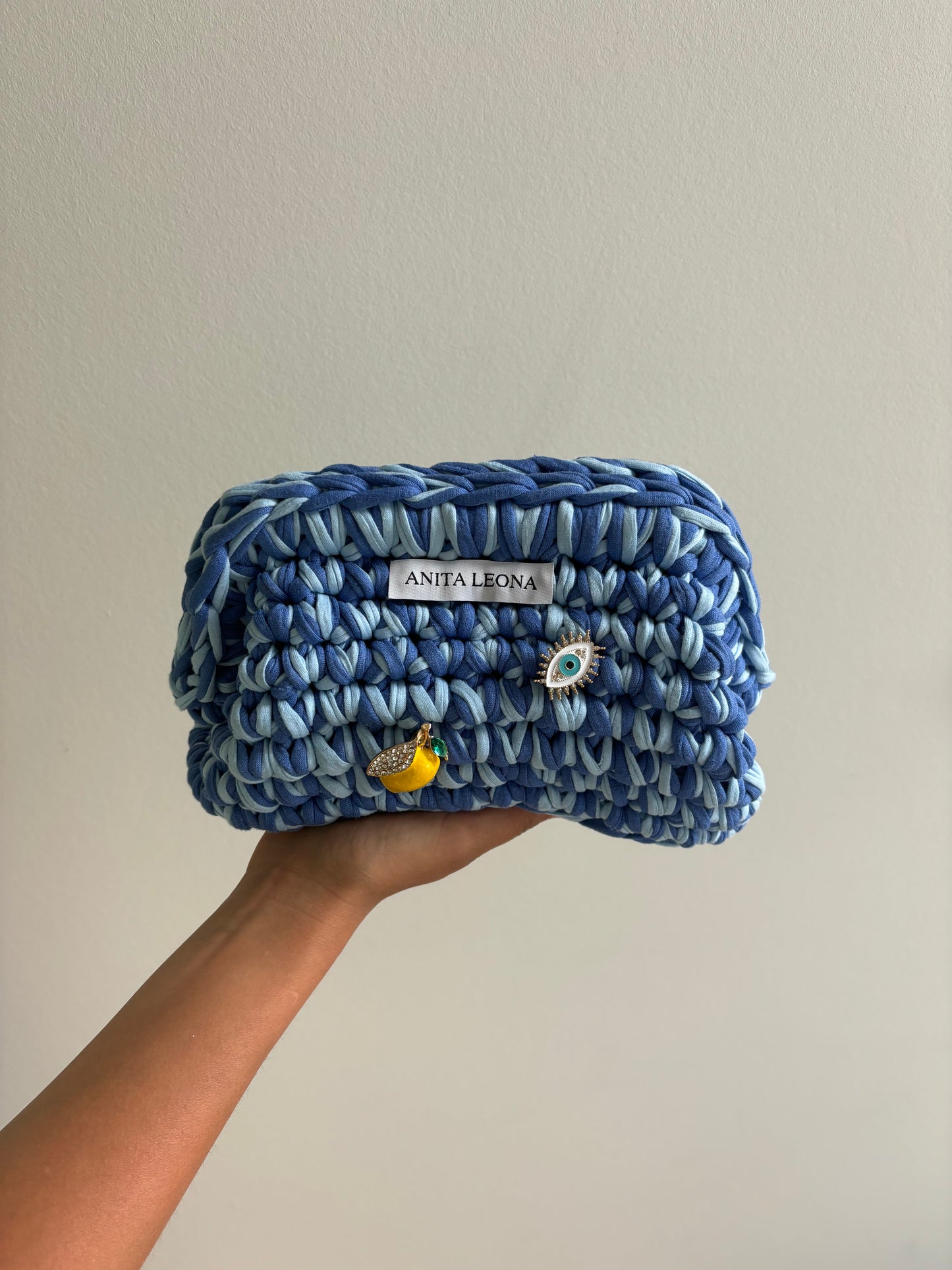 pre-order THE ANITA CLUTCH | baby blue & blue